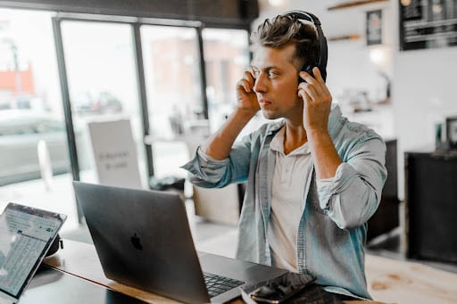 Man on the phone in an office