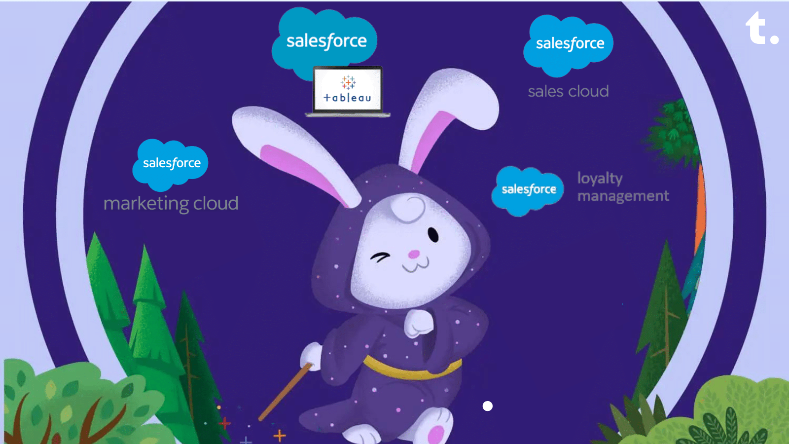 The Salesforce Genie rabbit surrounded by Salesforce Platform logos