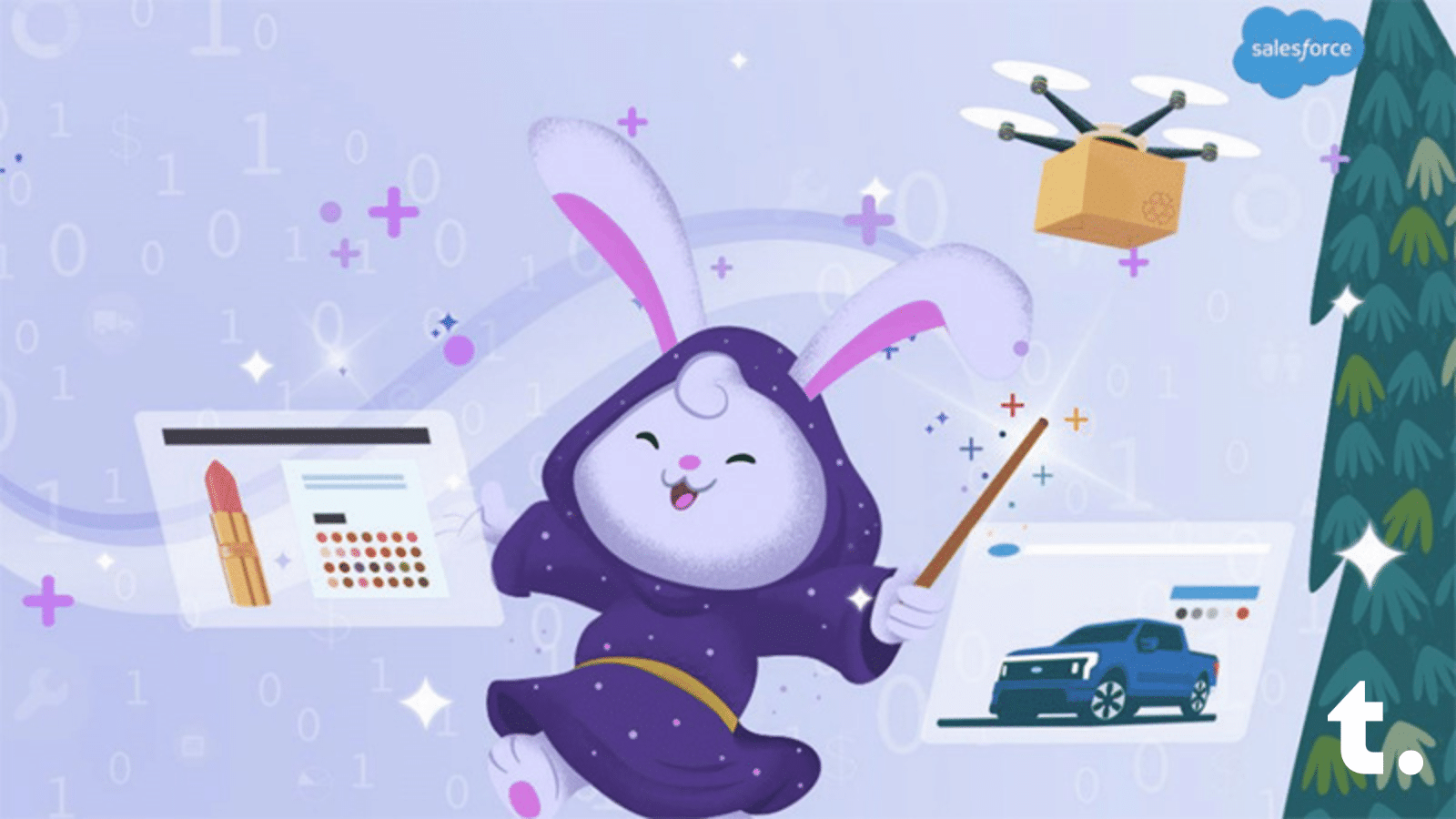 The Salesforce Genie bunny waving their magic wand