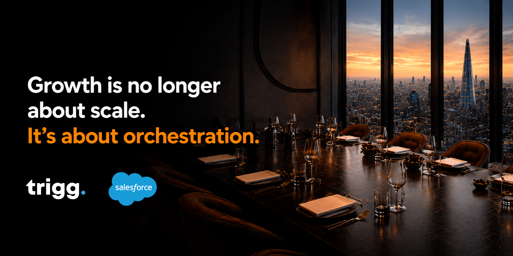 Marketplace growth strategy executive lunch in London with the message growth is no longer about scale, it’s about orchestration