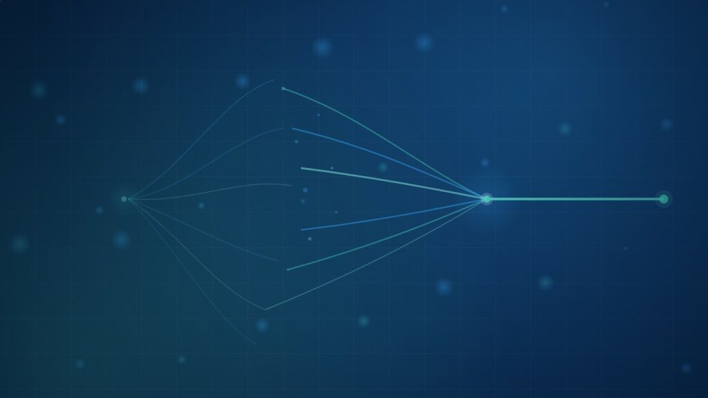 Abstract Trigg Digital graphic illustrating Everyone on LinkedIn Is Building Their Own CRM. Here's Why That's Almost Always a Bad Idea.